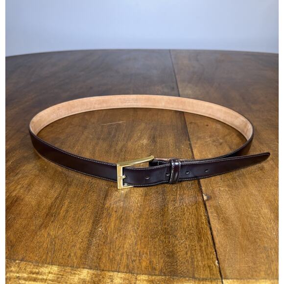 Brooks Brothers Vintage Italian Dark Brown Leather 1 1/8" Dress Belt 38 Italy - Picture 1 of 10